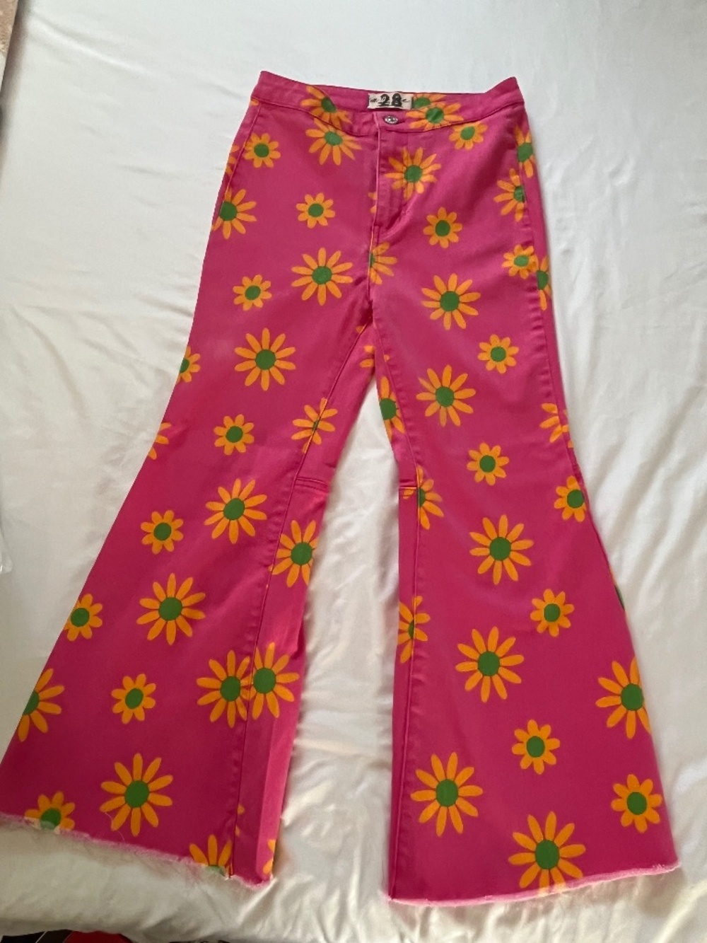 Free People floral stretch jeans size 28 crop flare